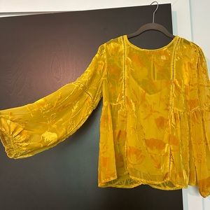 EUC ANTHROPOLOGIE Meadow Rue Velvet Burnout Top Sz.4